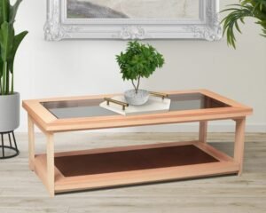 Zenandi Wooden Coffee Table with Two Drawers