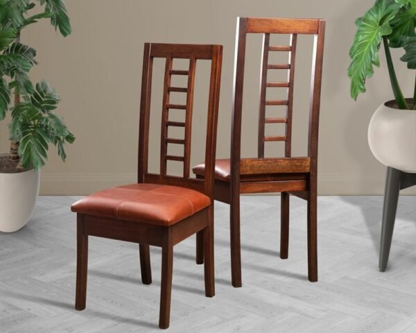 Exposed Button Wooden Dining Chair