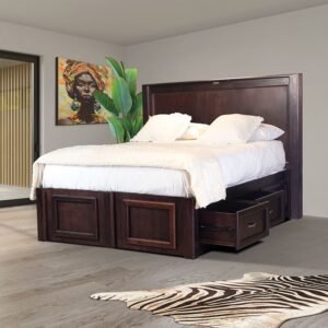 Shoe drawer bed with buttoned padding